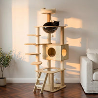 Arbre à Chat Bois Naturel Brut Inspiration Scandinave 150cm