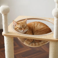 Arbre à Chat Bois Naturel Massif Colonnes Solides 108cm