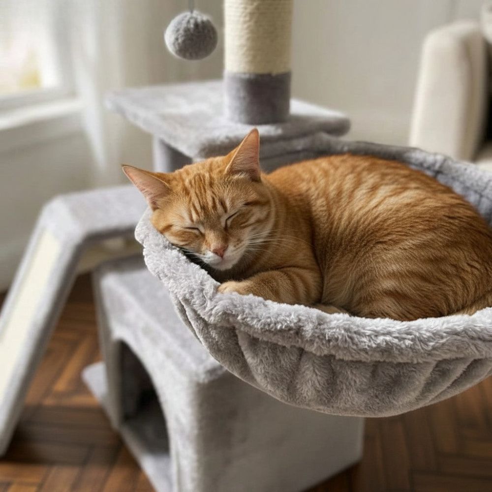 Arbre à Chat Compact avec Escalier Intégré 80cm