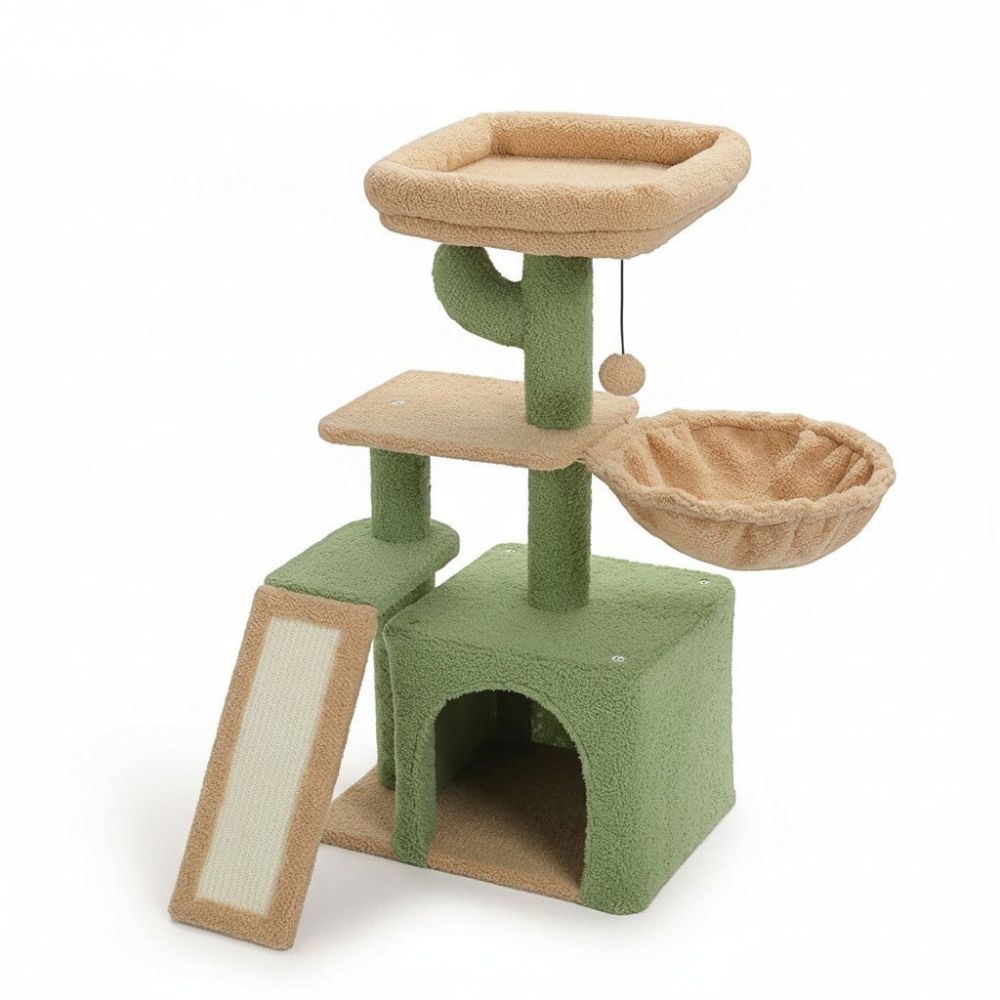 Arbre à Chat Compact avec Escalier Intégré 80cm