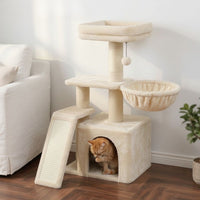 Arbre à Chat Compact avec Escalier Intégré 80cm