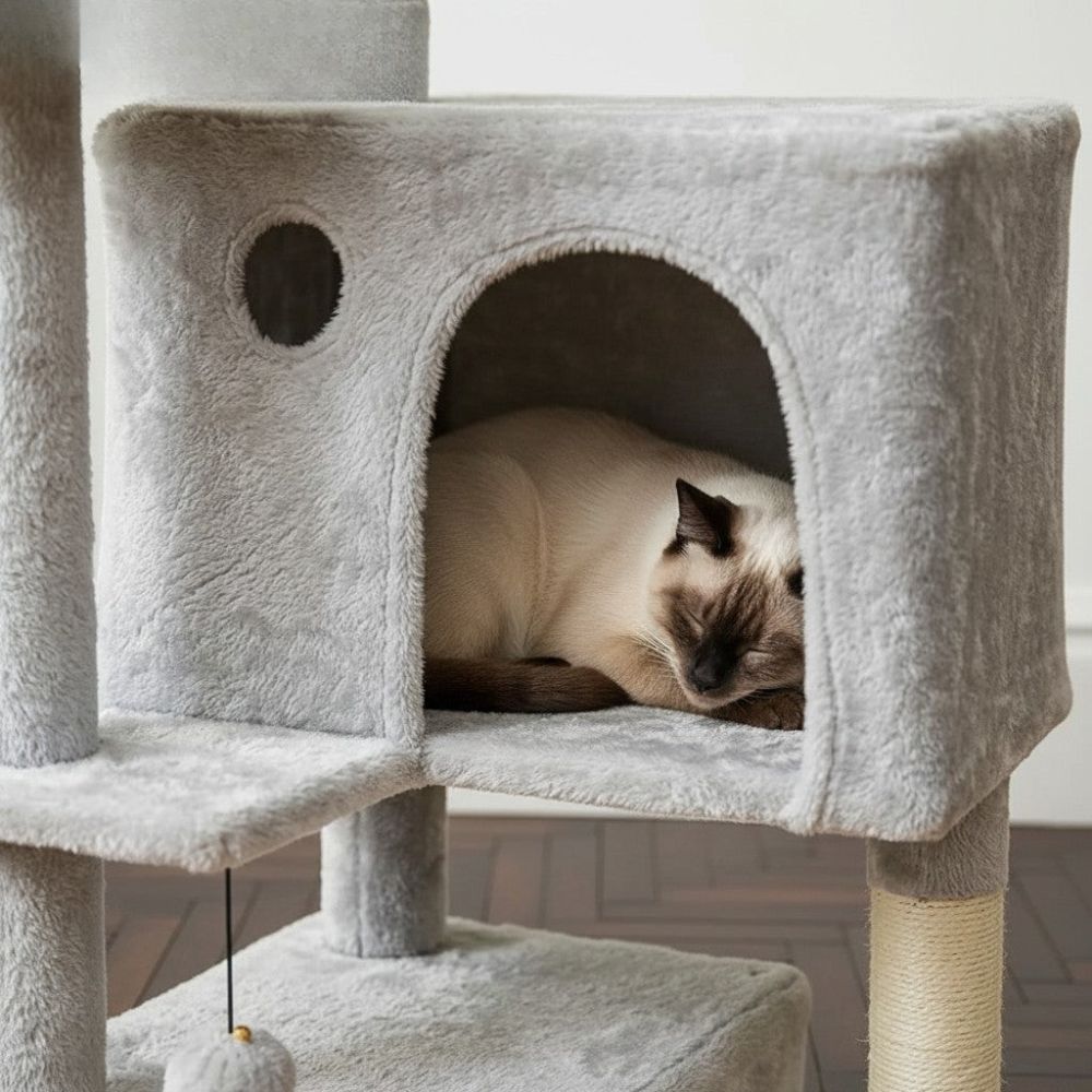 Arbre à Chat d'Angle au Design Moderne 140cm