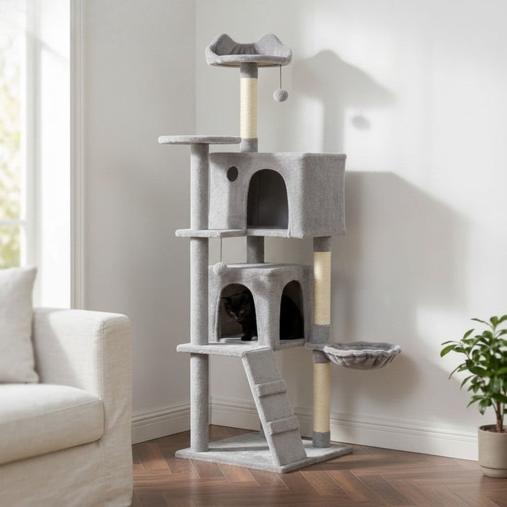 Arbre à Chat d'Angle au Design Moderne 140cm
