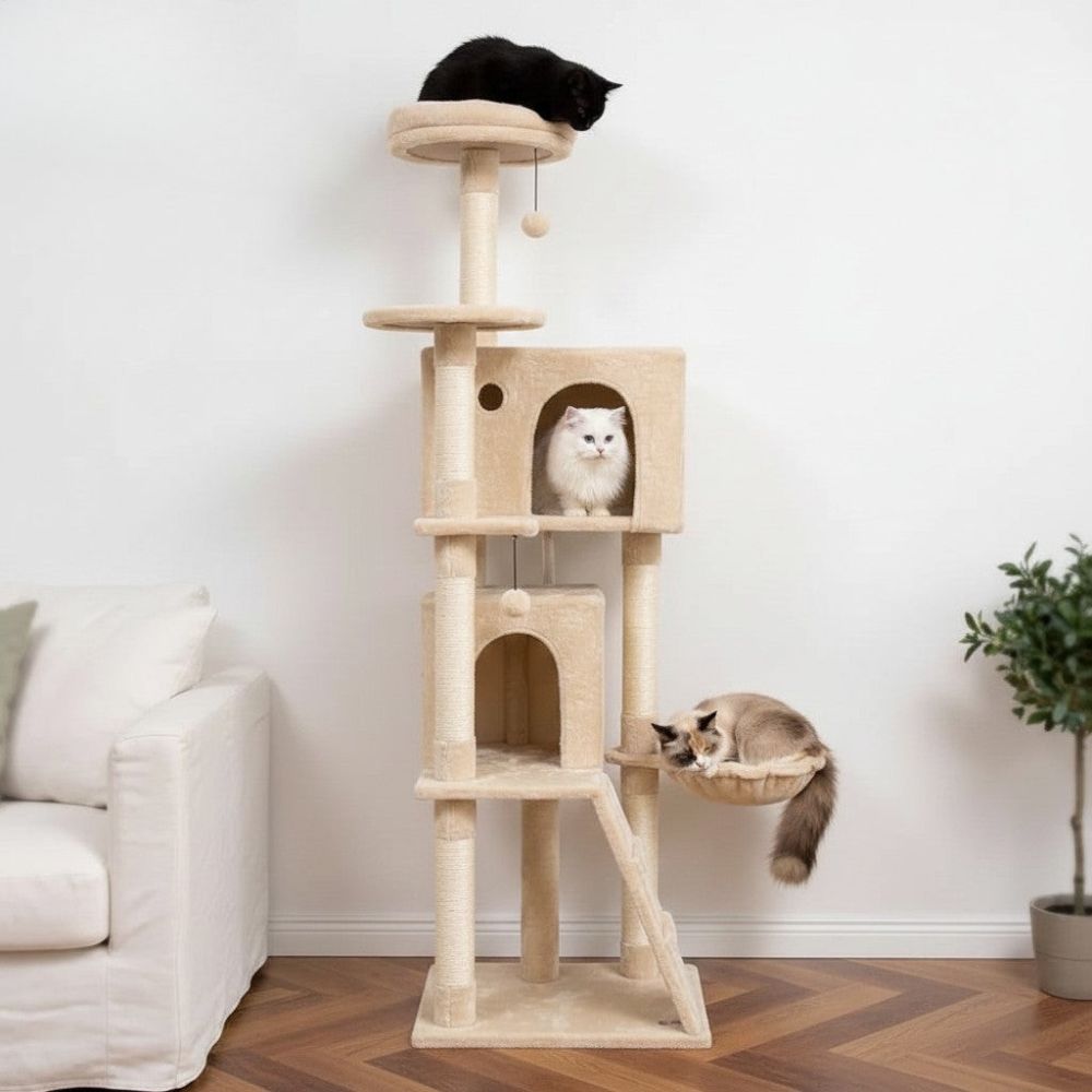 Arbre à Chat d'Angle au Design Moderne 140cm