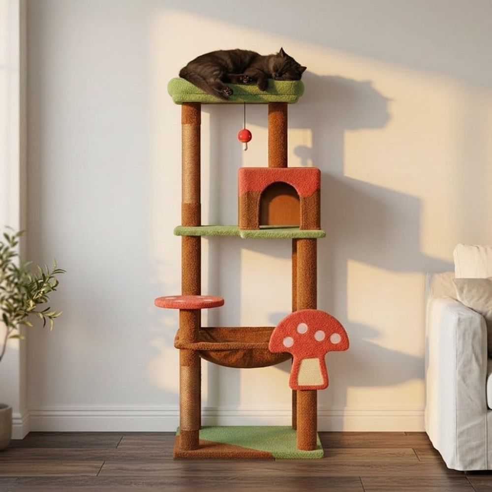 Arbre à Chat d'Angle pour Maine Coon 143cm