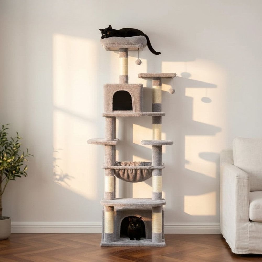 Arbre à Chat Déhoussable XXL avec Housses Amovibles 164cm