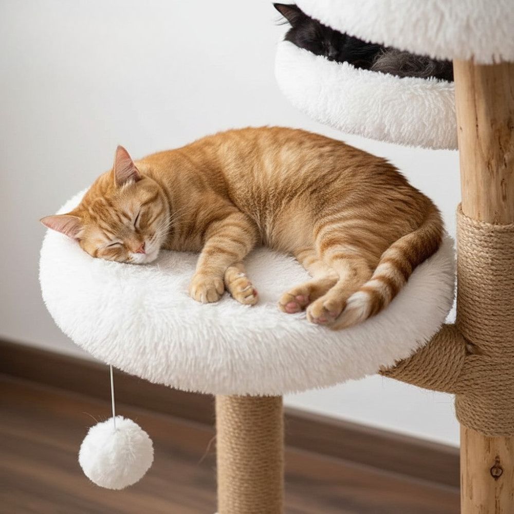 Arbre à Chat Design Bois Flotté Contemporain 90cm