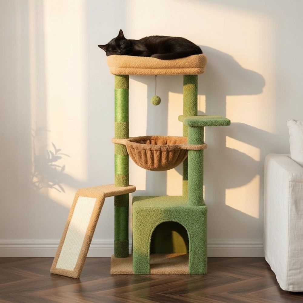 Arbre à Chat Design Coloré Hauteur Intermédiaire 93cm