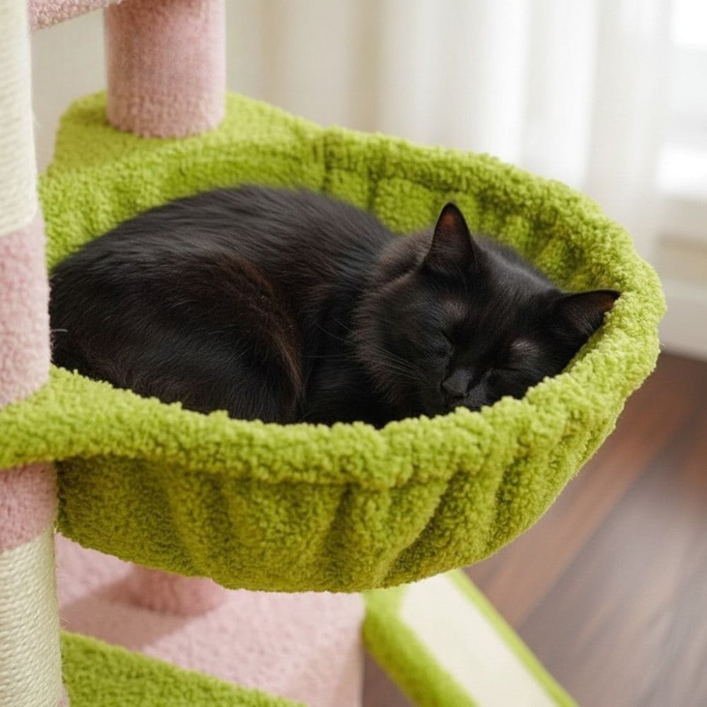 Arbre à Chat Design Coloré Hauteur Intermédiaire 93cm