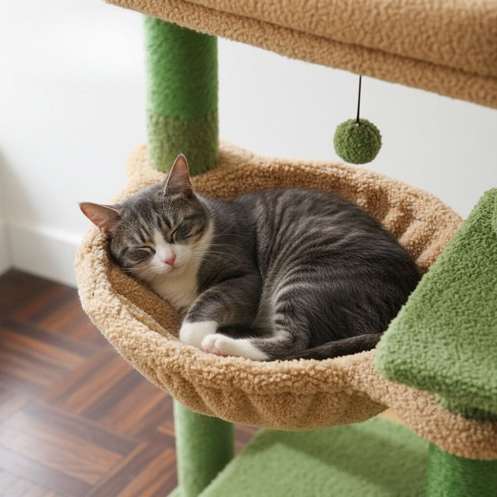 Arbre à Chat Design Coloré Hauteur Intermédiaire 93cm