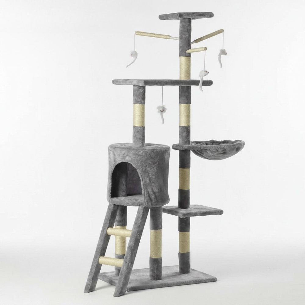 Arbre à Chat Design Décoratif Gris 140cm