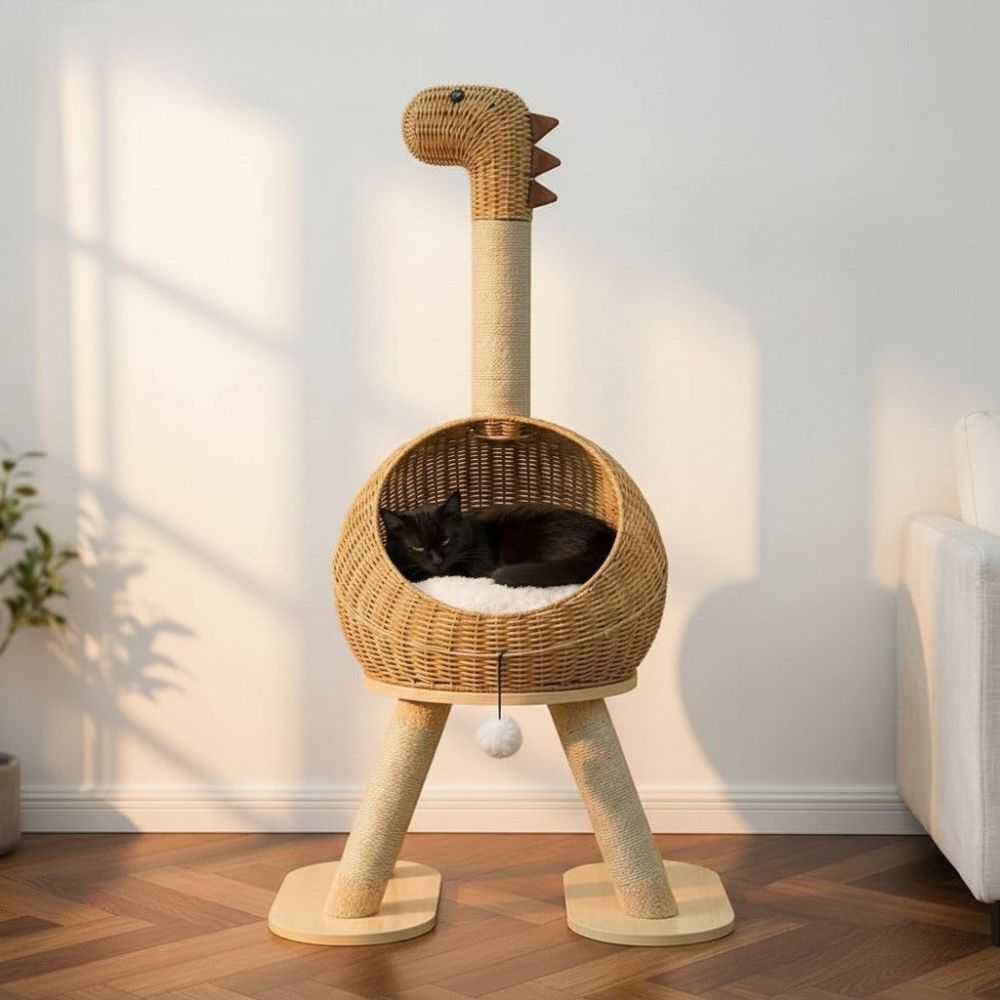 Arbre à Chat Design en Bois Massif 116cm