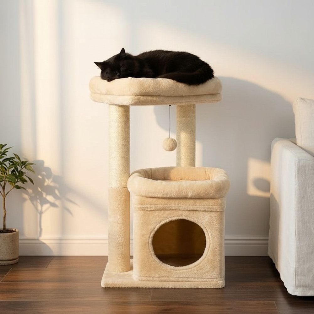 Arbre à Chat Design Gris Ultra Compact 60cm
