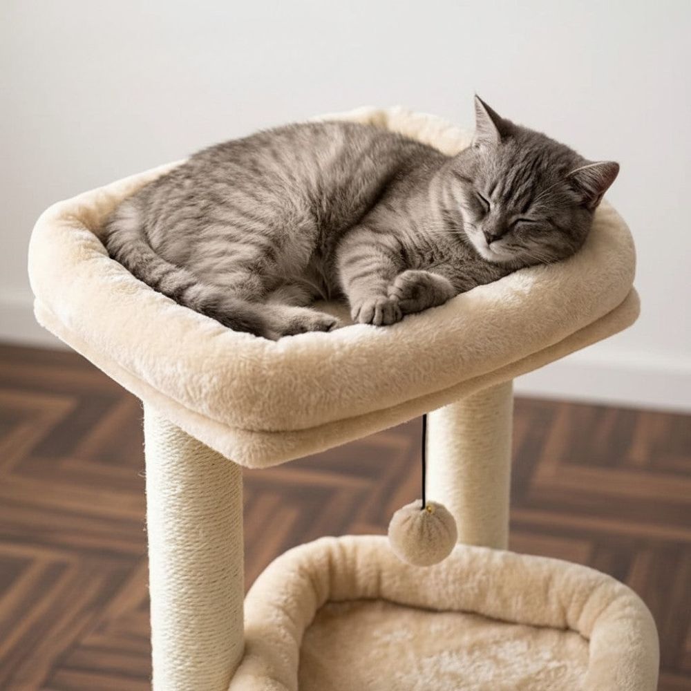 Arbre à Chat Design Gris Ultra Compact 60cm