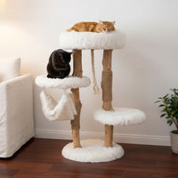 Arbre à Chat Effet Bois Flottant Texture Organique 90cm