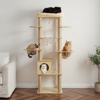 Arbre à Chat en Bois Naturel Authentique 180cm