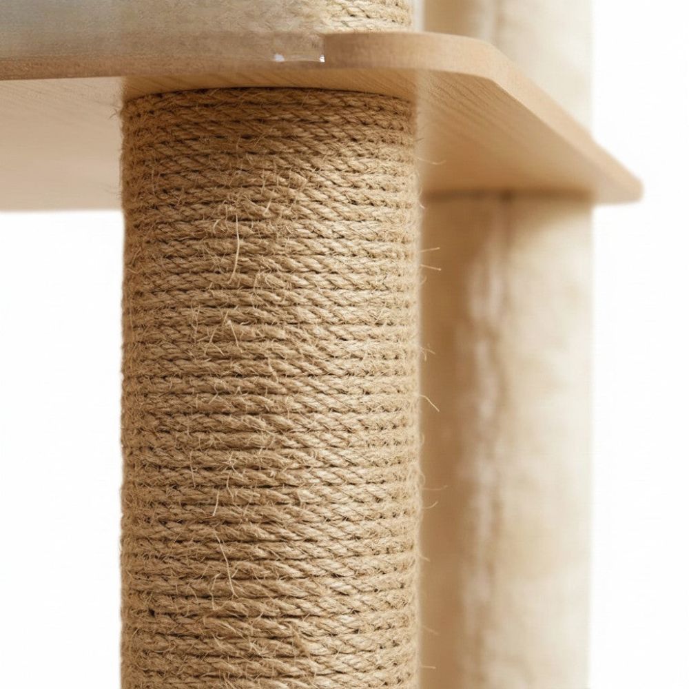 Arbre à Chat en Bois Naturel Authentique 180cm