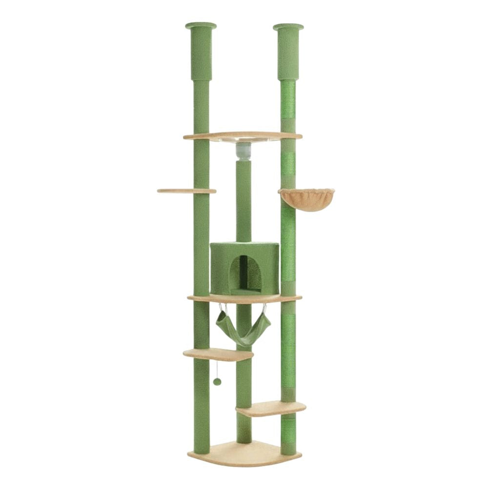 Arbre à Chat Fixation Plafond Réglable 258cm