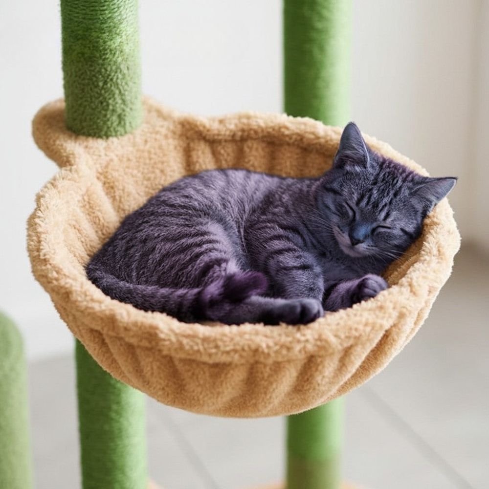 Arbre à Chat Fixation Plafond Réglable 258cm