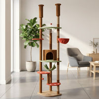 Arbre à Chat Fixation Plafond Réglable 258cm