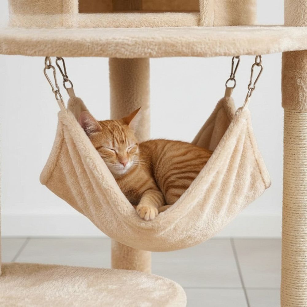 Arbre à Chat Fixation Plafond Réglable 258cm