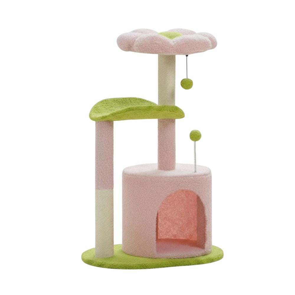 Arbre à Chat Fleur Violet et Rose Compact 84cm