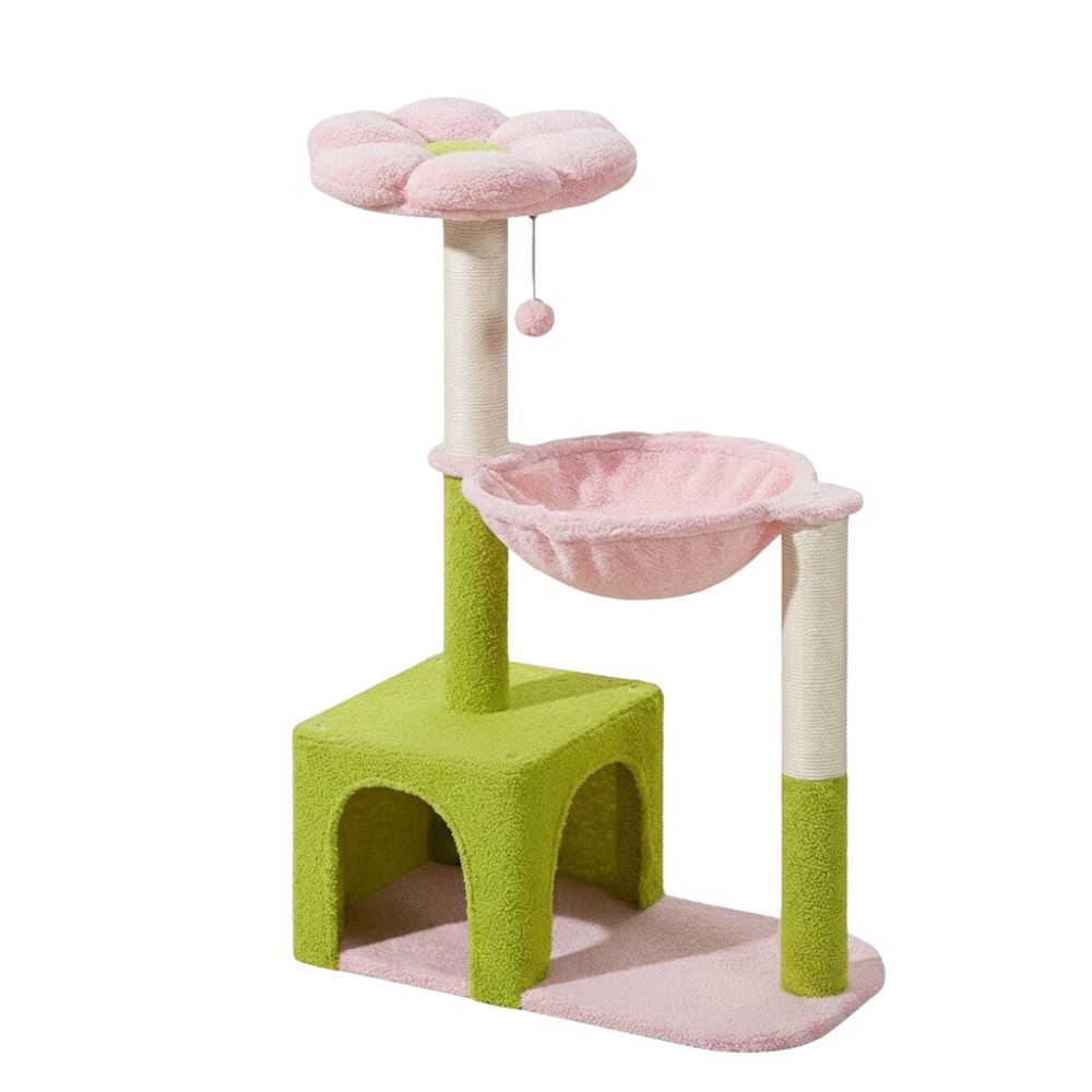 Arbre à Chat Fleurs Compact pour Petit Intérieur 92cm