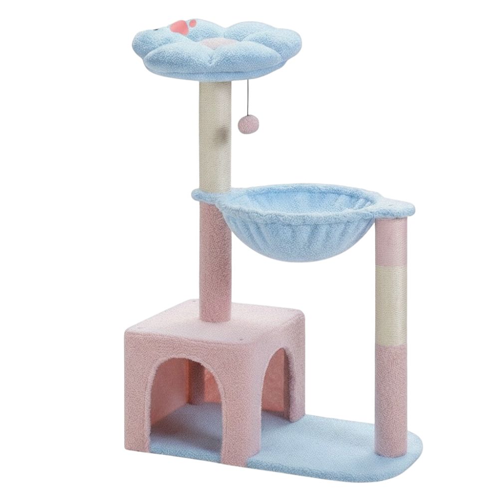 Arbre à Chat Fleurs Compact pour Petit Intérieur 92cm