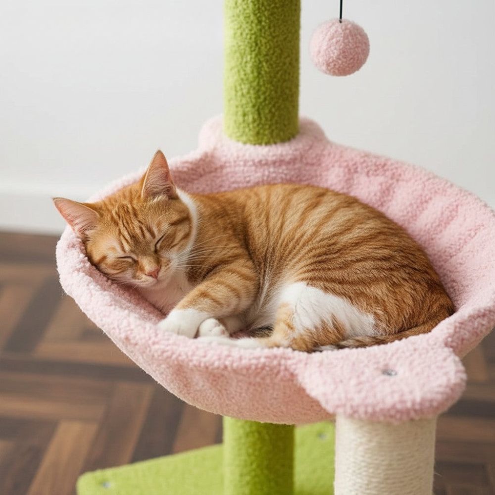 Arbre à Chat Fleurs Compact pour Petit Intérieur 92cm