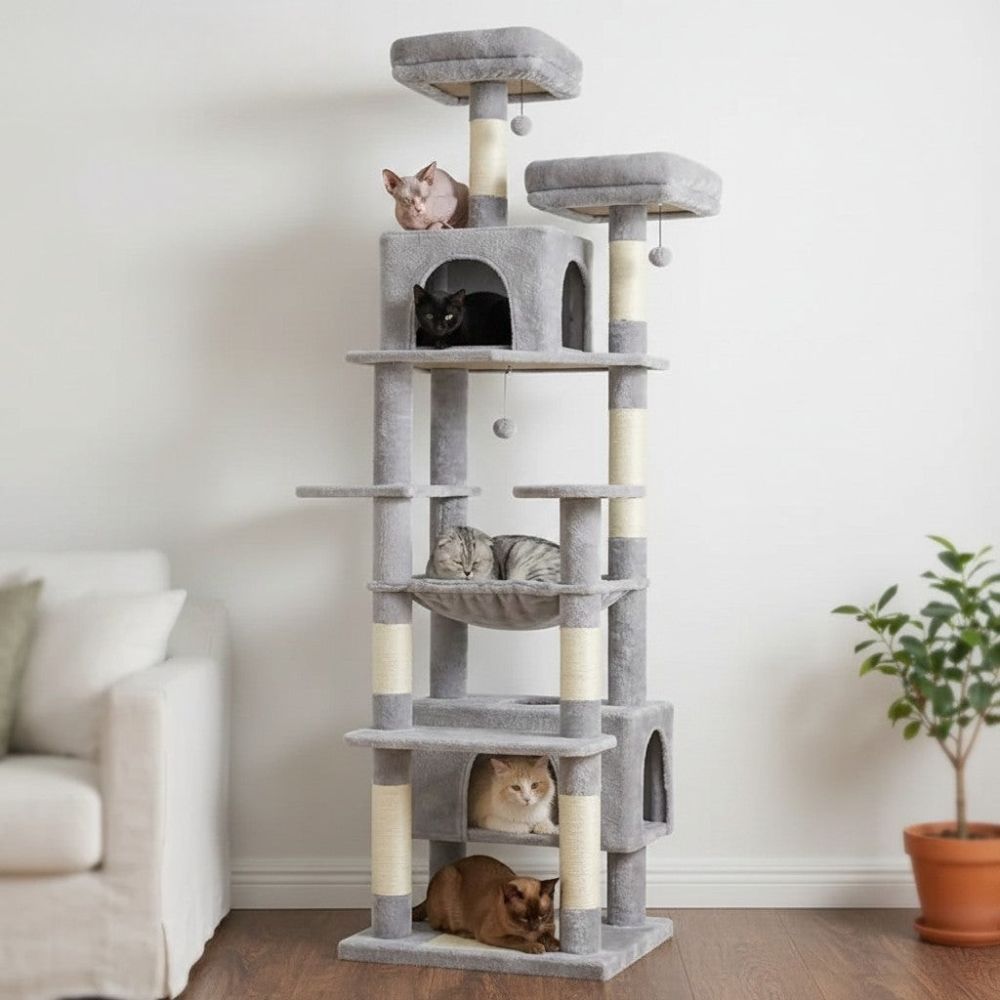 Arbre à Chat Forme Fleur Architecture Originale 205cm