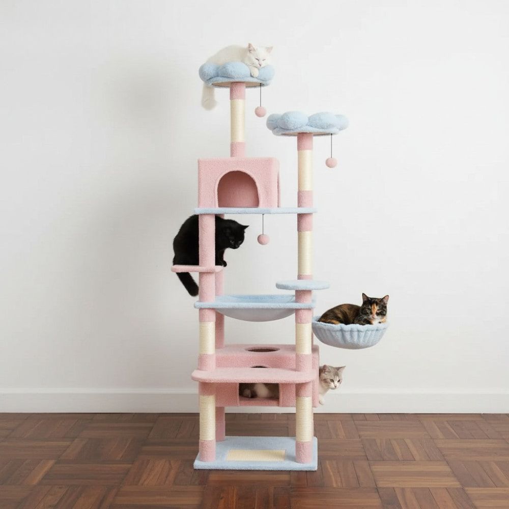Arbre à Chat Forme Fleur Architecture Originale 205cm