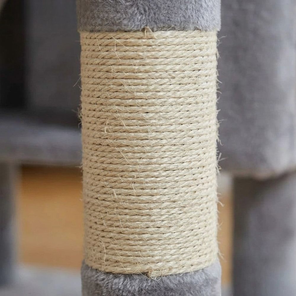 Arbre à Chat Maine Coon Gris Foncé Structure Imposante 205cm