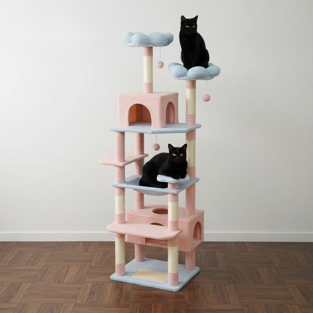 Arbre à Chat Maine Coon Gris Foncé Structure Imposante 205cm