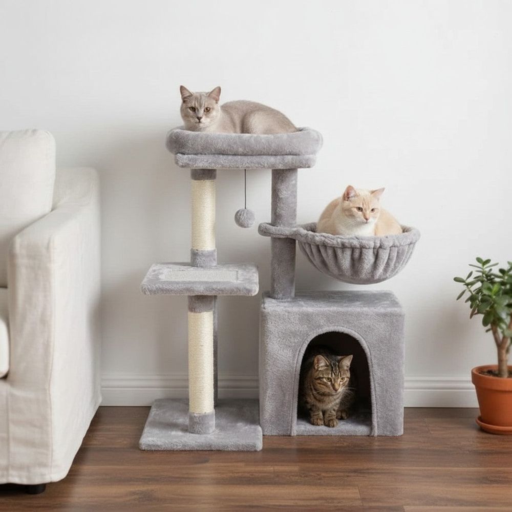 Arbre à Chat Petit Budget Fonctionnel et Stable 72cm