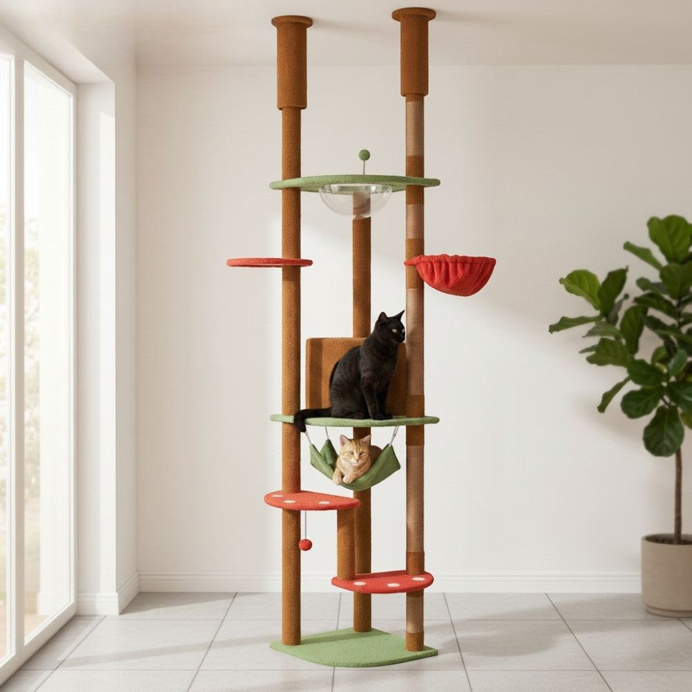 Arbre à Chat Plancher au Plafond Multi-Teintes 258cm