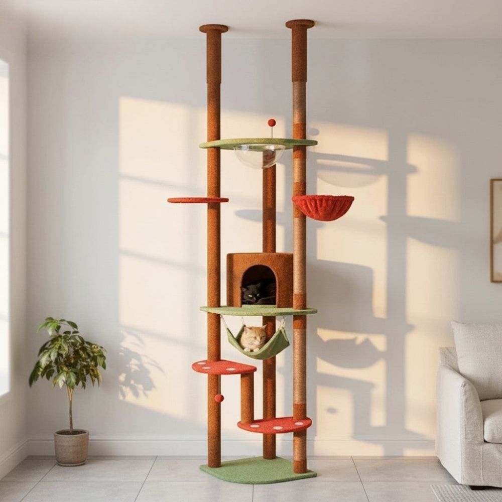 Arbre à Chat Plancher au Plafond Multi-Teintes 258cm