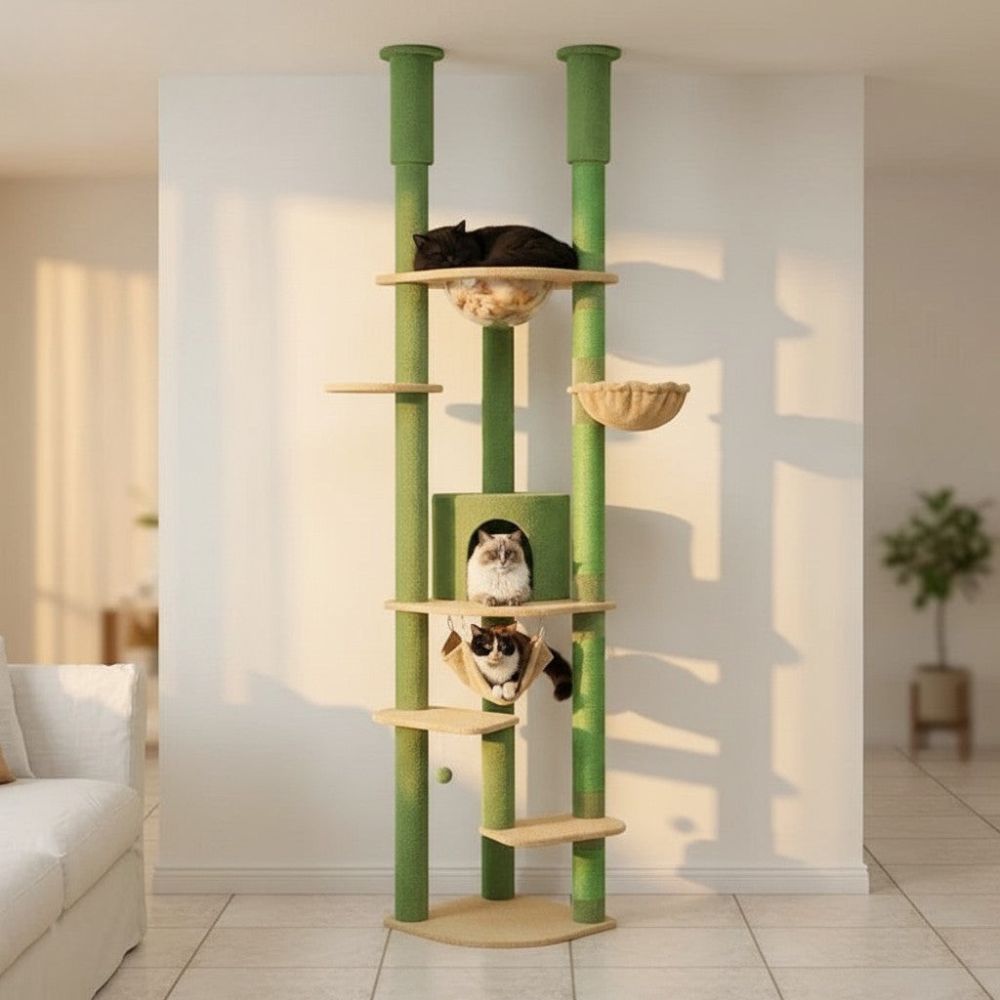 Arbre à Chat Plancher au Plafond Multi-Teintes 258cm