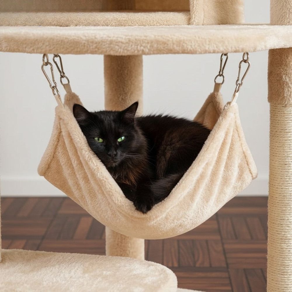 Arbre à Chat Sol-Plafond Beige Discret 258cm