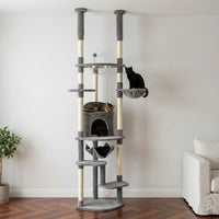 Arbre à Chat Sol-Plafond Beige Discret 258cm