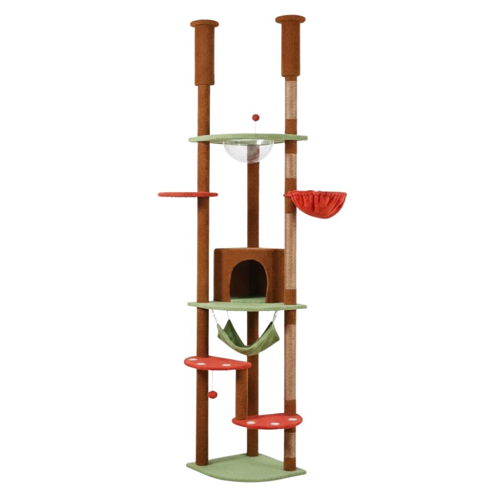 Arbre à Chat Sol-Plafond Beige Discret 258cm