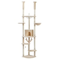Arbre à Chat Sol-Plafond Beige Discret 258cm