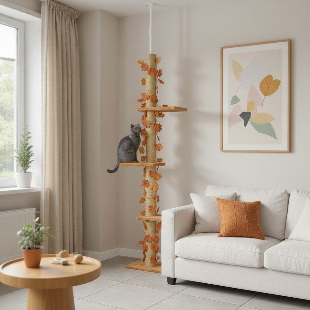 Arbre à Chat Sol-Plafond Double Fixation 242cm
