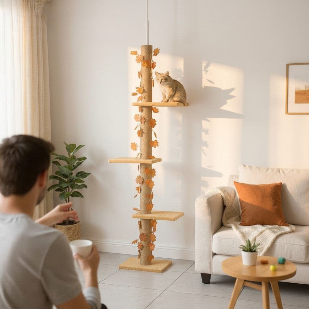 Arbre à Chat Sol-Plafond Double Fixation 242cm