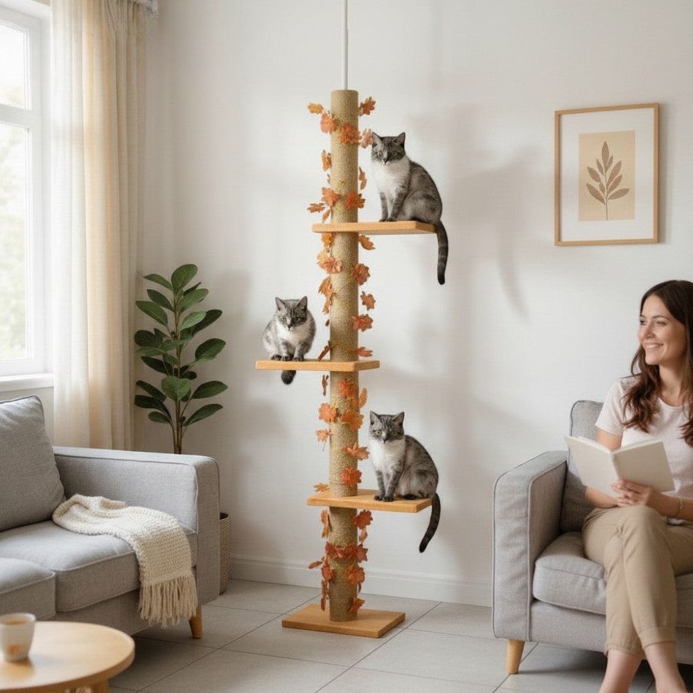 Arbre à Chat Sol-Plafond Double Fixation 242cm