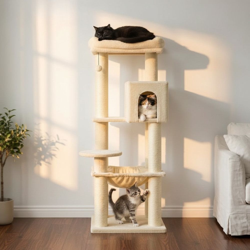 Arbre à Chat Solide Maine Coon Poteaux 10cm 147cm