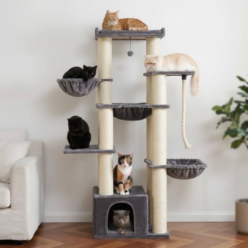Arbre à Chat Solide pour Maine Coon Grande Surface 170cm