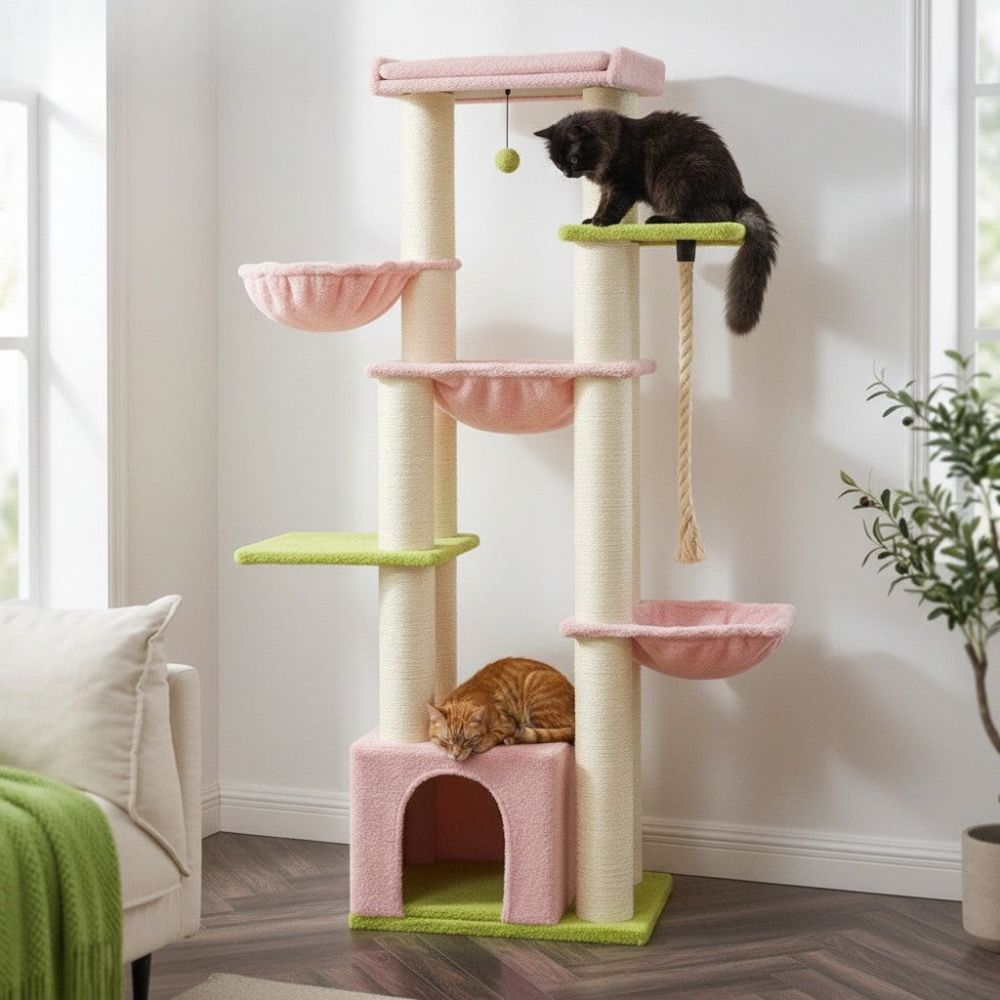 Arbre à Chat Solide pour Maine Coon Grande Surface 170cm