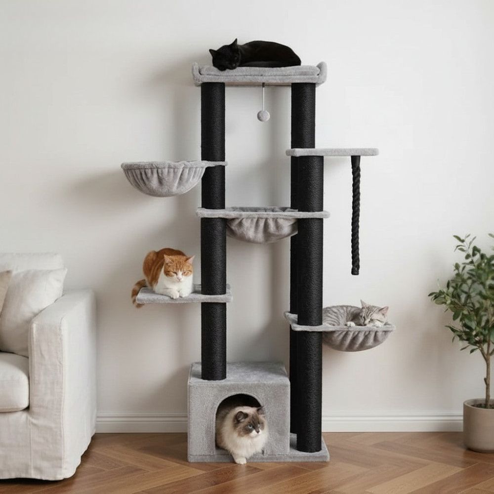Arbre à Chat Solide pour Maine Coon Grande Surface 170cm