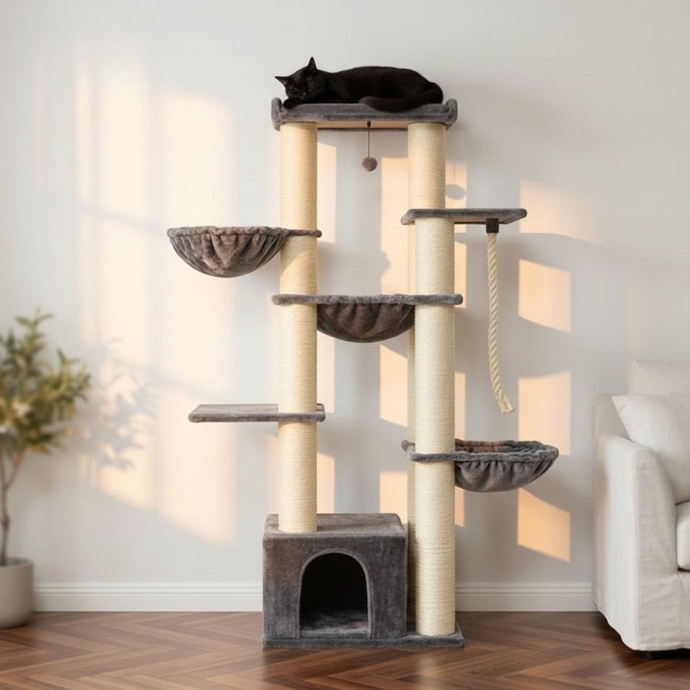 Arbre à Chat Solide pour Maine Coon Grande Surface 170cm
