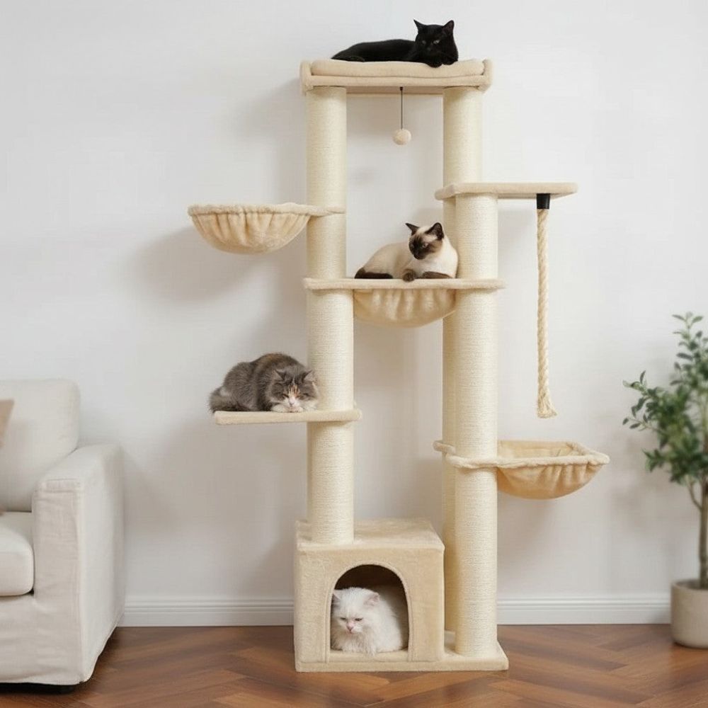 Arbre à Chat Solide pour Maine Coon Grande Surface 170cm
